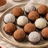 Brigadeiros Zero passados no cacau e no coco